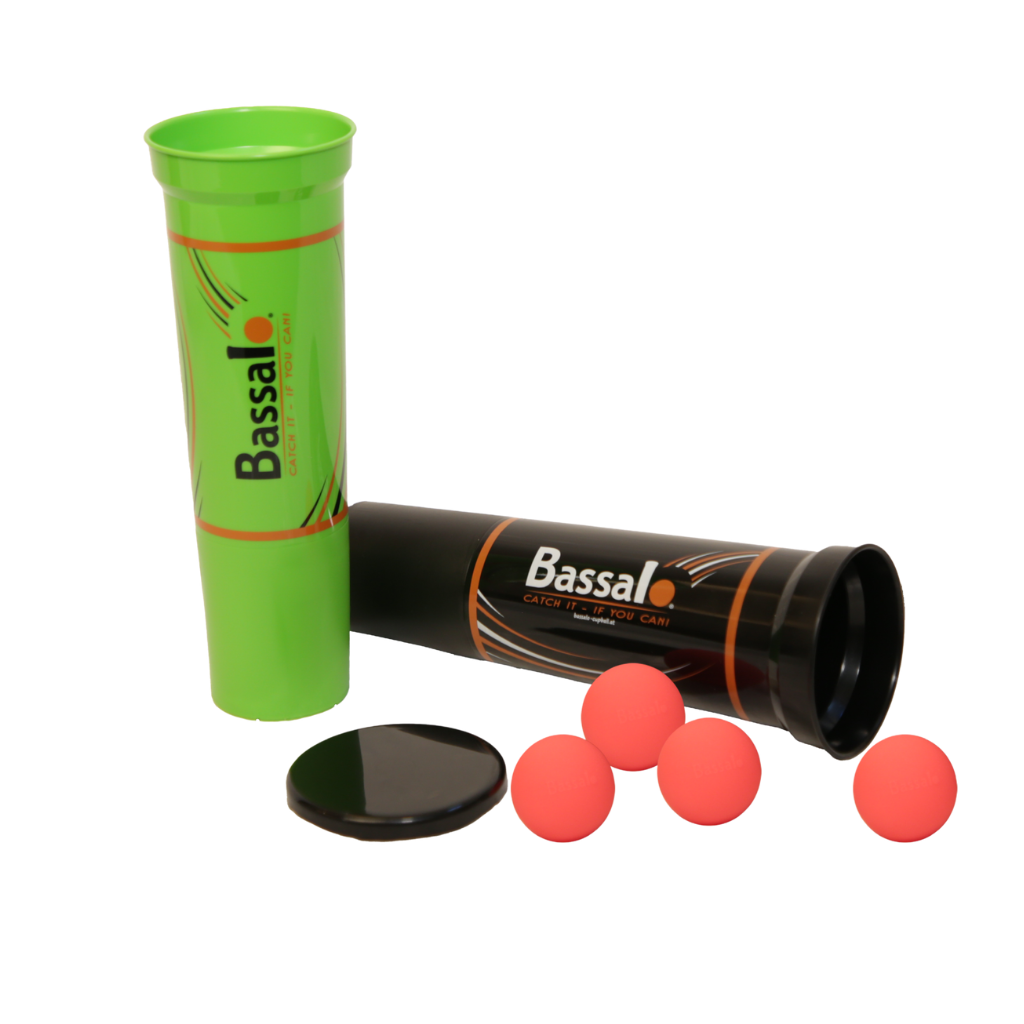 Bassalo Cupball 2er Starter-Set Plus – Wurfspiel mit 2 Bechern, 4 Bällen & Box